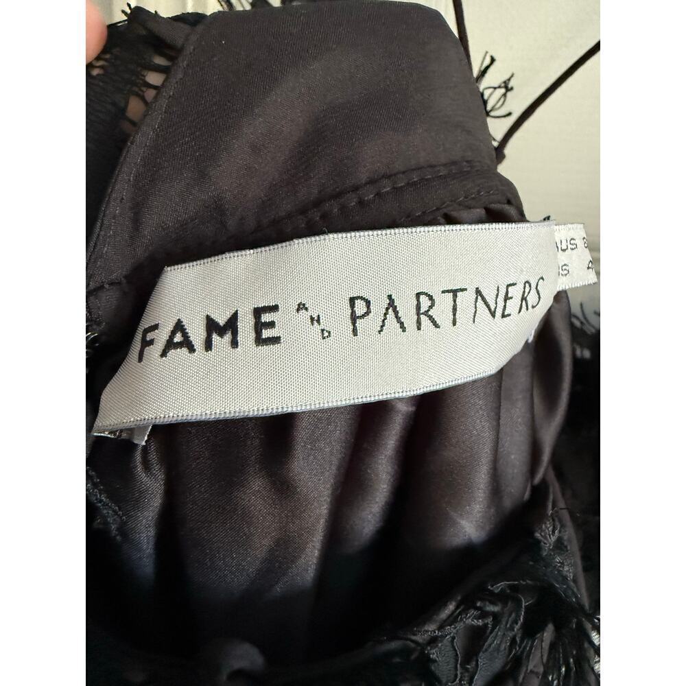 Fame and Partners Dark Romance Black Lace Midi Dress Strappy Semi Sheer size 4 - Picture 5 of 8